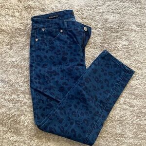 Talbots Slim Ankle Jeans -blue leopard print